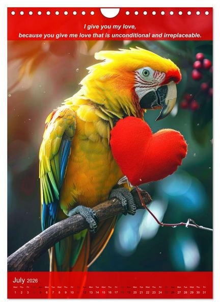 Produktbild: I'll give you my love (Wall Calendar 2026 DIN A4 portrait), CALVENDO 12 Month Wall Calendar