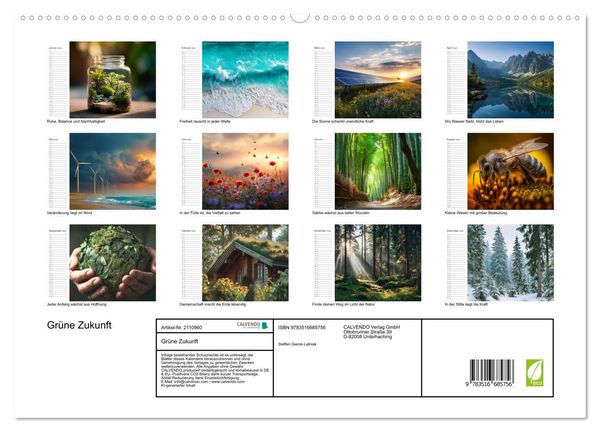 Produktbild: Gr&uuml;ne Zukunft (hochwertiger Premium Wandkalender 2026 DIN A2 quer), Kunstdruck in Hochglanz