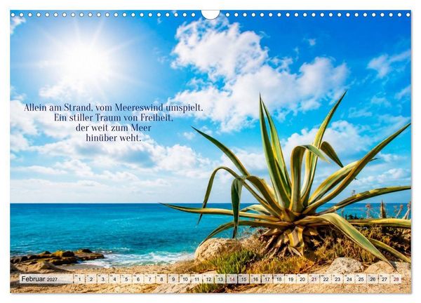 Produktbild: Momente am Meer mit Lyrik (Wandkalender 2027 DIN A3 quer), CALVENDO Monatskalender