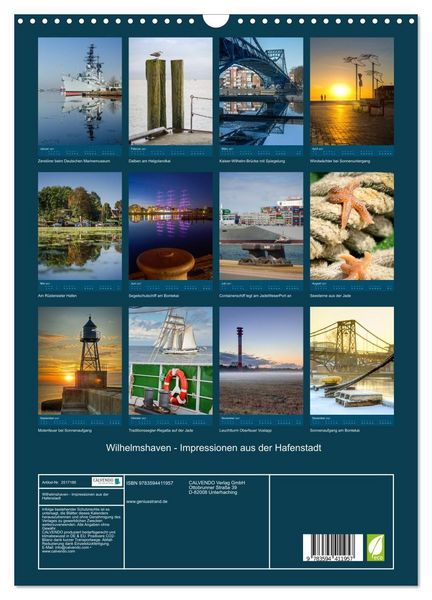 Produktbild: Wilhelmshaven - Impressionen aus der Hafenstadt (Wandkalender 2027 DIN A3 hoch), CALVENDO Monatskalender