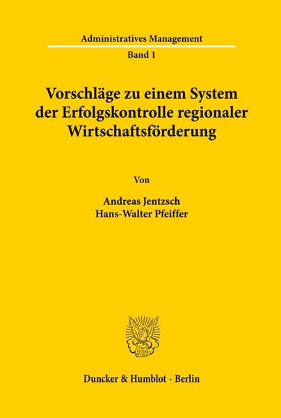 Produktbild: Vorschl&auml;ge zu einem System der Erfolgskontrolle regionaler Wirtschaftsf&ouml;rderung.