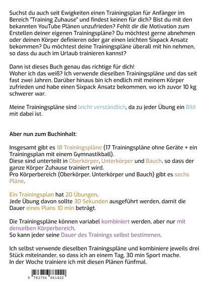 Produktbild: Dein Trainingsplan f&uuml;r Zuhause