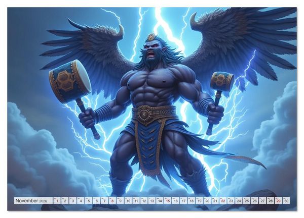 Produktbild: Chinesische Mythologie - G&ouml;tter, Helden und Monster (Wandkalender 2026 DIN A3 quer), CALVENDO Monatskalender