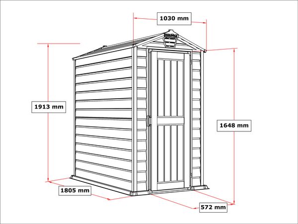 Produktbild: Kunststoff Ger&auml;tehaus 104x180 Gartenhaus Dreht&uuml;r