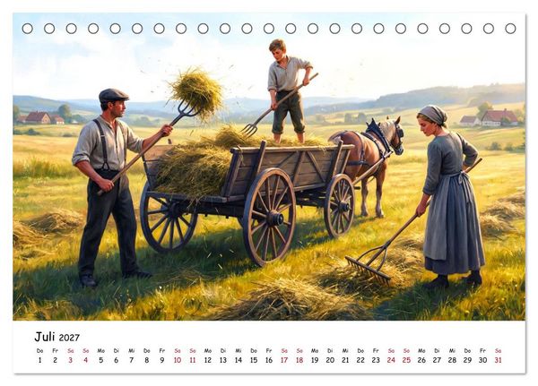 Produktbild: Zwischen Feld und Hof - Landleben vor &uuml;ber hundert Jahren (Tischkalender 2027 DIN A5 quer), CALVENDO Monatskalender