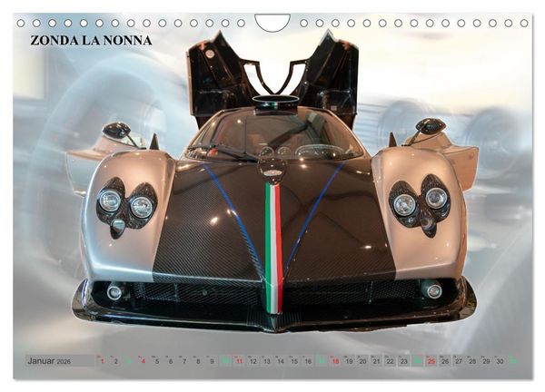 Produktbild: Pagani italienische Automobilkunst (Wandkalender 2026 DIN A4 quer), CALVENDO Monatskalender