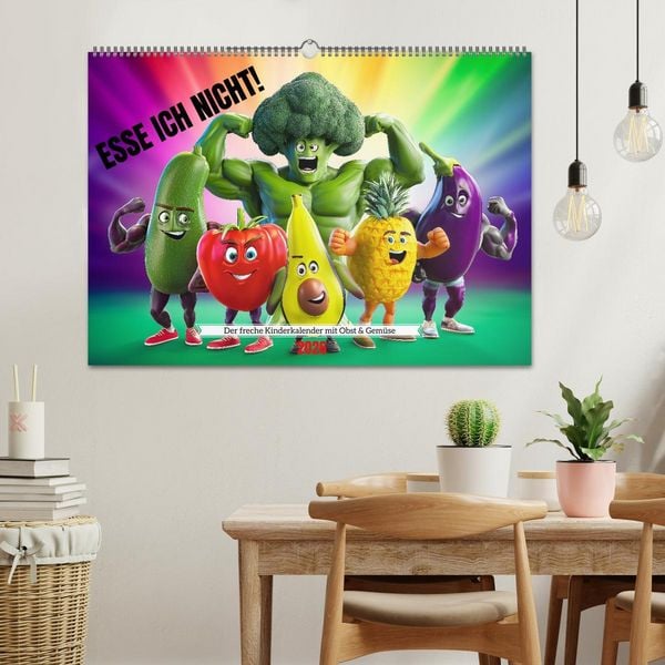 Produktbild: Esse ich nicht! Der freche Kinderkalender mit Obst & Gem&uuml;se (Wandkalender 2026 DIN A2 quer), CALVENDO Monatskalender