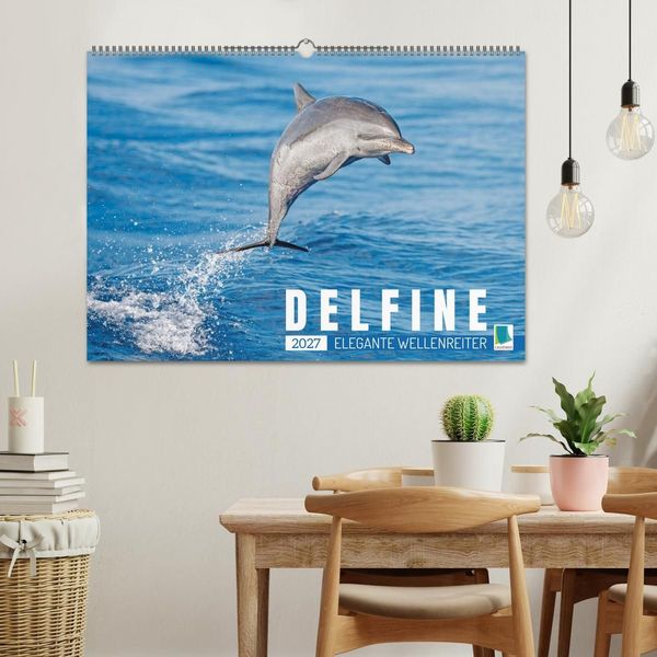Produktbild: Delfine: Elegante Wellenreiter (Wandkalender 2027 DIN A2 quer), CALVENDO Monatskalender
