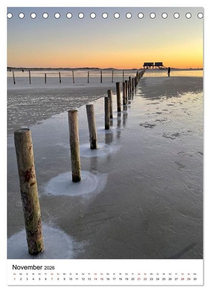 Produktbild: Strand der Sehnsucht - Sankt Peter-Ording (Tischkalender 2026 DIN A5 hoch), CALVENDO Monatskalender