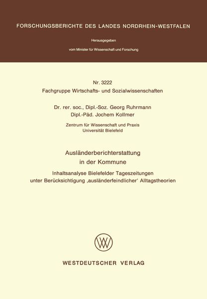 Produktbild: Ausl&auml;nderberichterstattung in der Kommune