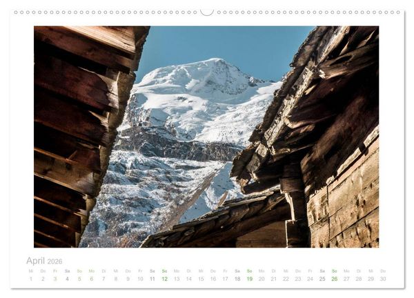 Produktbild: saas fee (hochwertiger Premium Wandkalender 2026 DIN A2 quer), Kunstdruck in Hochglanz