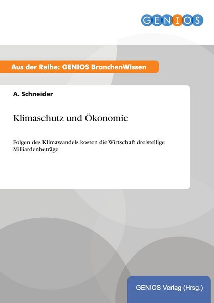 Produktbild: Klimaschutz und &Ouml;konomie