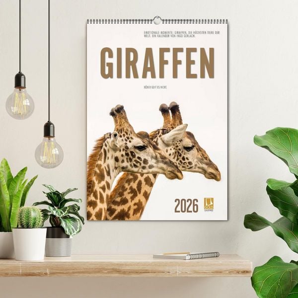Produktbild: Emotionale Momente: Giraffen, die h&ouml;chsten Tiere der Welt. (Wandkalender 2026 DIN A2 hoch), CALVENDO Monatskalender