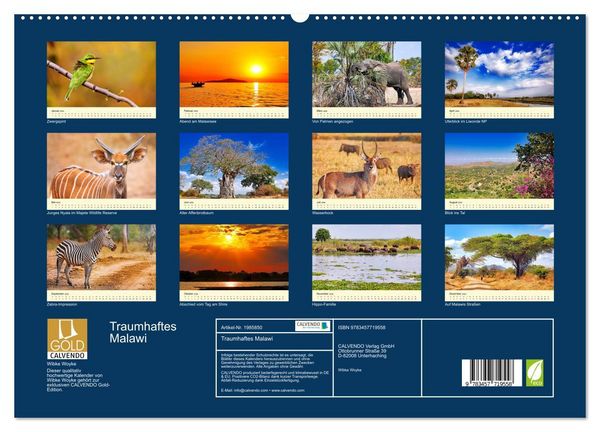Produktbild: Traumhaftes Malawi (hochwertiger Premium Wandkalender 2026 DIN A2 quer), Kunstdruck in Hochglanz