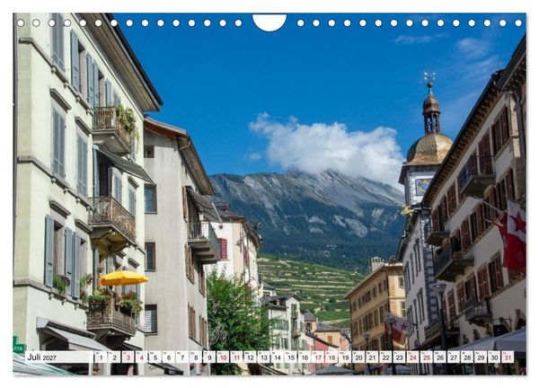 Produktbild: Sion im Wallis - zwischen Reben und Bergen (Wandkalender 2027 DIN A4 quer), CALVENDO Monatskalender