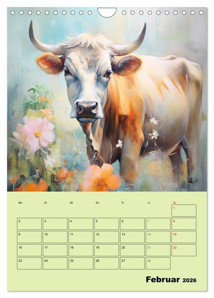 Produktbild: Zauberhafte K&uuml;he. Duftige Aquarelle von tollen Tieren (Wandkalender 2026 DIN A4 hoch), CALVENDO Monatskalender