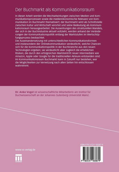 Produktbild: Der Buchmarkt als Kommunikationsraum