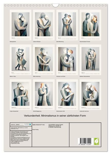 Produktbild: Verbundenheit. Minimalismus in seiner z&auml;rtlichsten Form (Wandkalender 2027 DIN A3 hoch), CALVENDO Monatskalender
