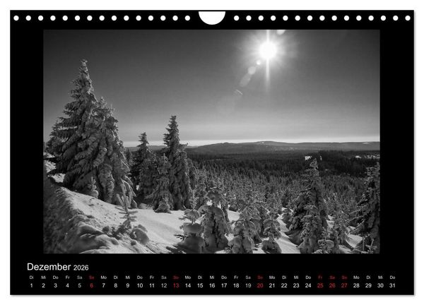 Produktbild: Harz-Bilder in monochrome (Wandkalender 2026 DIN A4 quer), CALVENDO Monatskalender