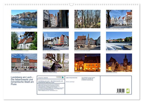 Produktbild: Landsberg am Lech - Die liebenswerte und romantische Stadt am Fluss (Wandkalender 2026 DIN A2 quer), CALVENDO Monatskalender
