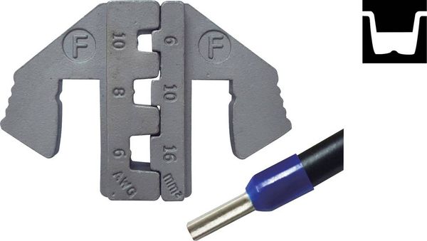 Produktbild: TOOLCRAFT PLE-0F Crimpeinsatz Aderendh&uuml;lsen 6 bis 16 mm&sup2; Passend f&uuml;r Marke (Zangen):TOOLCRAFT PZ-500