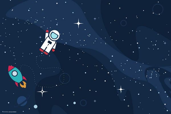 Produktbild: Cover-your-desk Schreibtischunterlage f&uuml;r Kinder und Erwachsene Astronaut im Weltraum, aus hochwertigem Vinyl , 60 x 40 cm
