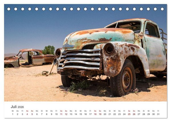 Produktbild: Solitaire Alte verlassene Autos in der namibischen W&uuml;ste (Tischkalender 2026 DIN A5 quer), CALVENDO Monatskalender