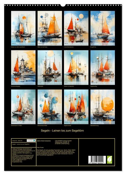 Produktbild: Segeln - Leinen los zum Segelt&ouml;rn (hochwertiger Premium Wandkalender 2026 DIN A2 hoch), Kunstdruck in Hochglanz