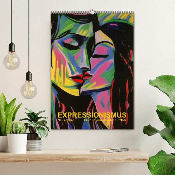 Produktbild: EXPRESSIONISMUS Neu Erleben Ein KI-Kunstkalender (Wandkalender 2026 DIN A2 hoch), CALVENDO Monatskalender