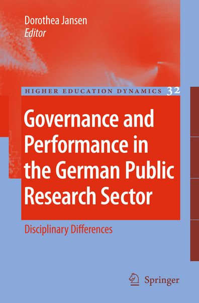 Produktbild: Governance and Performance in the German Public Research Sector