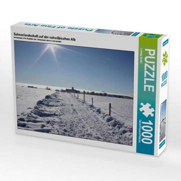 Produktbild: CALVENDO Puzzle Schneelandschaft auf der schw&auml;bischen Alb 1000 Teile Puzzle quer | 1000 Teile Lege-Gr&ouml;&szlig;e 64 &times; 48 cm Foto-Puzzle f&uuml;r gl&uuml;ckliche Stunden