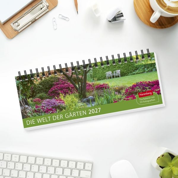 Produktbild: Die Welt der G&auml;rten Premium-Tischplaner 2027 - Wochenkalender mit 53 Fotografien