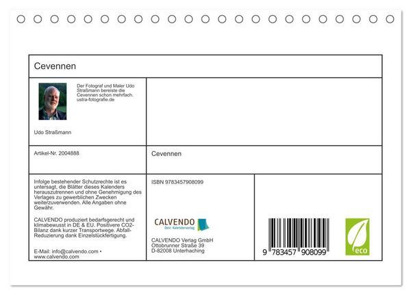 Produktbild: Cevennen (Tischkalender 2026 DIN A5 quer), CALVENDO Monatskalender