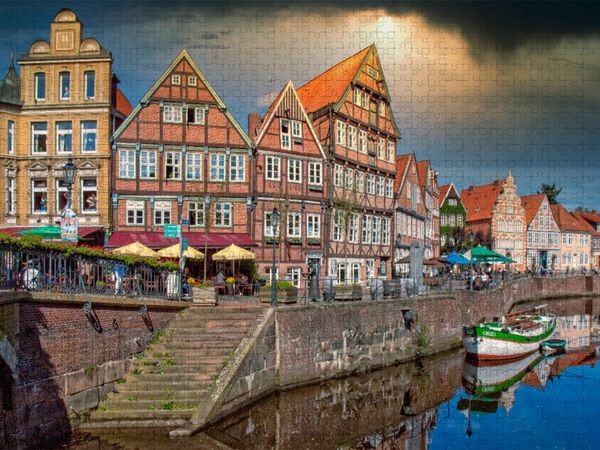 Produktbild: CALVENDO Puzzle Stade, der alte Hansehafen mit dem Giekewer | 1000 Teile Lege-Gr&ouml;&szlig;e 64x48cm Foto-Puzzle f&uuml;r gl&uuml;ckliche Stunden