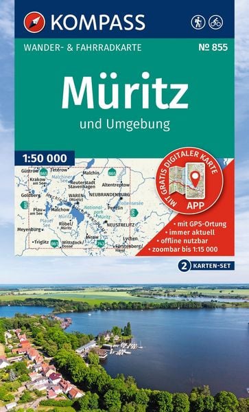 Produktbild: KOMPASS Wanderkarten-Set 855 M&uuml;ritz und Umgebung (2 Karten) 1:50.000