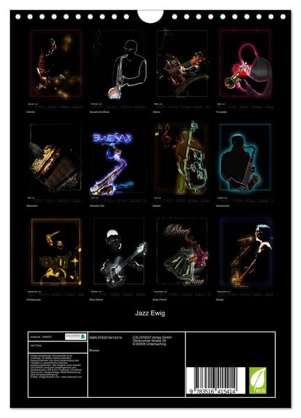 Produktbild: Jazz Ewig (Wandkalender 2026 DIN A4 hoch), CALVENDO Monatskalender