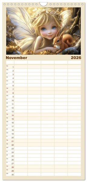 Produktbild: Familienplaner 2026 - Feenstaub und Kinderlachen mit 5 Spalten (Wandkalender, 21 x 45 cm) CALVENDO