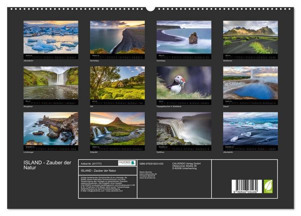 Produktbild: ISLAND - Zauber der Natur (hochwertiger Premium Wandkalender 2026 DIN A2 quer), Kunstdruck in Hochglanz