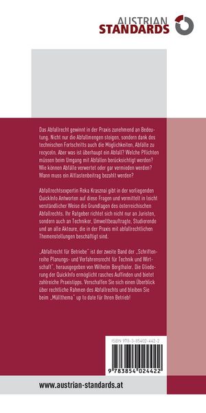 Produktbild: Abfallrecht f&uuml;r Betriebe