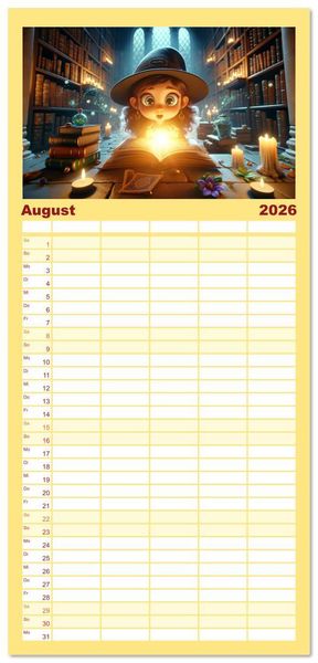 Produktbild: Familienplaner 2026 - Hexenwelten: Ein Jahr voller Magie und Mysterien mit 5 Spalten (Wandkalender, 21 x 45 cm) CALVENDO
