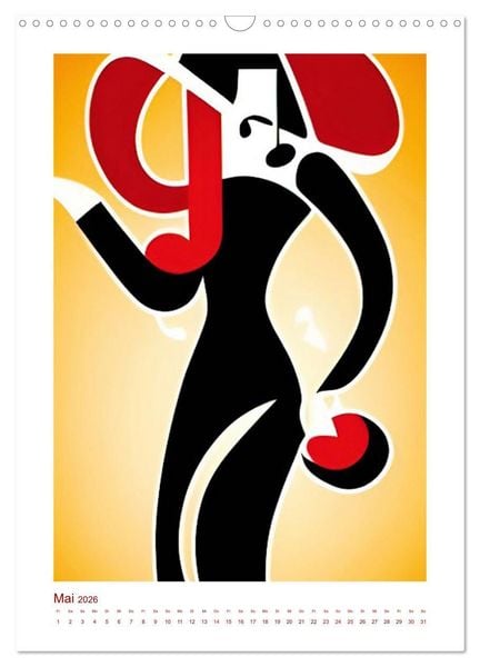 Produktbild: Musikliebe (Wandkalender 2026 DIN A3 hoch), CALVENDO Monatskalender