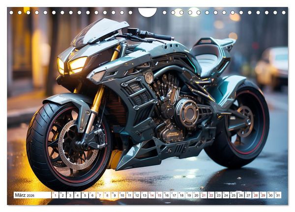 Produktbild: Futuristische Motorr&auml;der (Wandkalender 2026 DIN A4 quer), CALVENDO Monatskalender