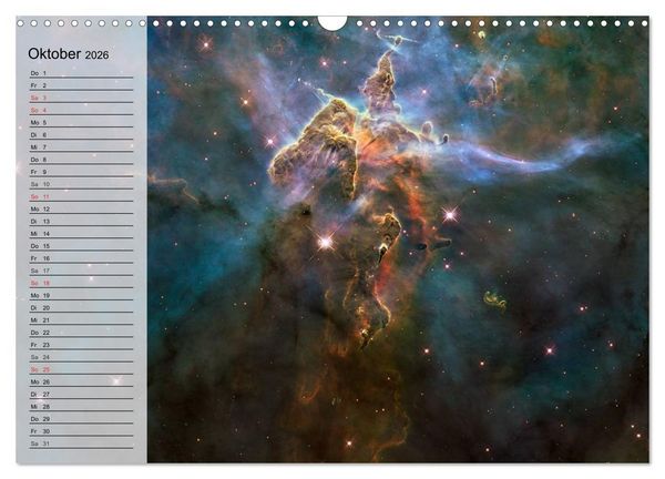 Produktbild: Der Weltraum. Spektakul&auml;re Gasnebel und Galaxien (Wandkalender 2026 DIN A3 quer), CALVENDO Monatskalender