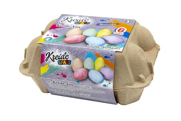 Produktbild: KREIDESPASS Kreide-Eier im 6er-Set in Eierverpackung