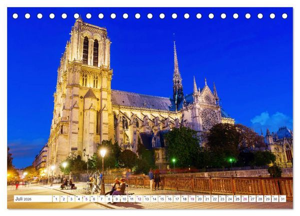 Produktbild: Geliebtes Paris - Ein Bilderbogen aus der Stadt der Liebe (Tischkalender 2026 DIN A5 quer), CALVENDO Monatskalender