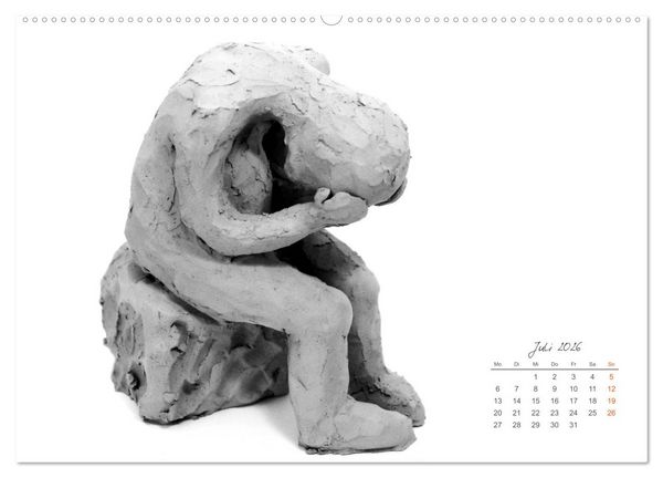 Produktbild: Gef&uuml;hle in Ton geformt - Intuitives plastisches Gestalten mit Tonerde (hochwertiger Premium Wandkalender 2026 DIN A2 quer), Kunstdruck in Hochglanz