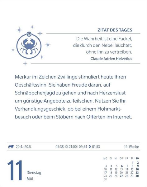 Produktbild: Krebs Sternzeichenkalender 2027 - Tagesabrei&szlig;kalender - Ihr Horoskop f&uuml;r jeden Tag