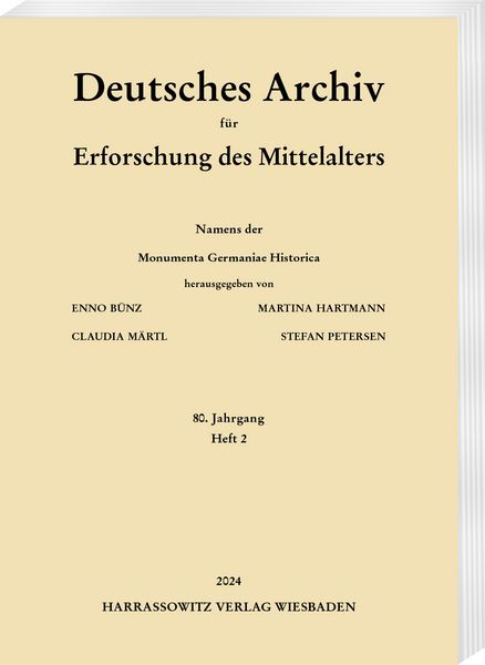 Produktbild: Deutsches Archiv f&uuml;r Erforschung des Mittelalters 80 (2024) 2