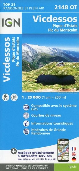 Vicdessos.Pique D'Estats Et Pic Du Montcalm 1:25 000, Karte von Collectif Ign, IGN Frankreich, 9782758545293