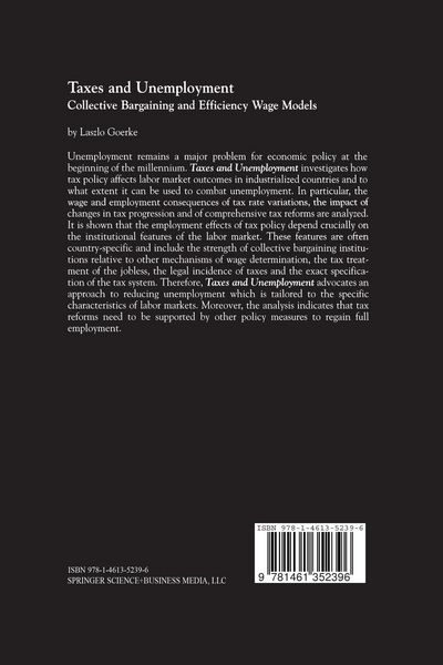 Produktbild: Taxes and Unemployment